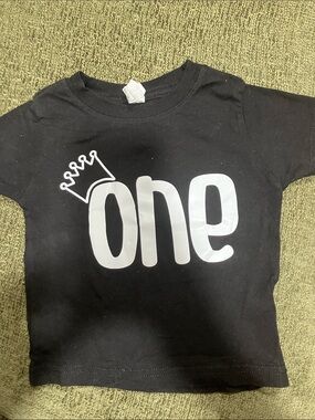 Rabbit Skins Black "One" Birthday Graphic Tee - Toddler